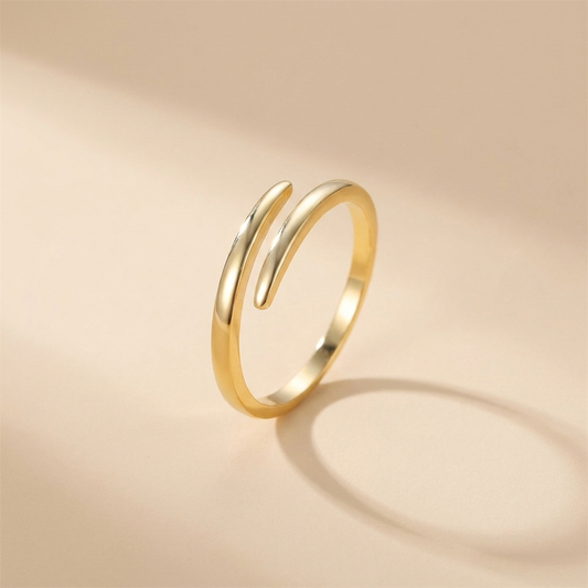 Wraparound Spiral Ring – 925 Sterling Silver, Gold Plated