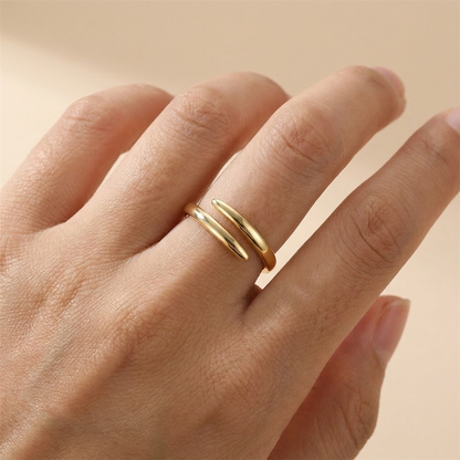 Wraparound Spiral Ring – 925 Sterling Silver, Gold Plated