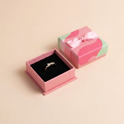 Scattered Crystal Cluster Ring – 925 Sterling Silver, Gold Plated