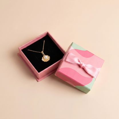 Pearl Seashell Pendant Necklace – 925 Sterling Silver, Gold Plated