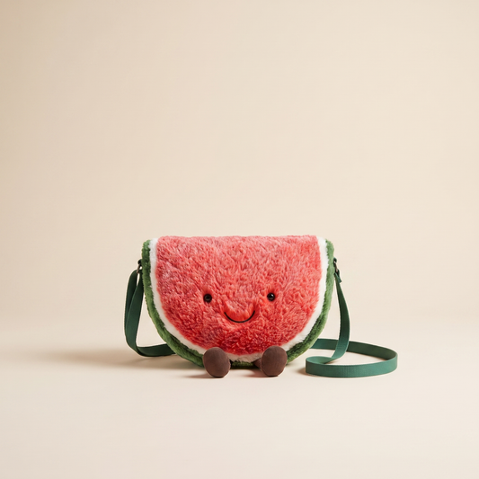 Plush Watermelon Crossbody Bag