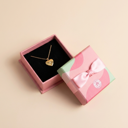 Polished Heart Star Pendant Necklace - Gold Plated 925 Sterling Silver