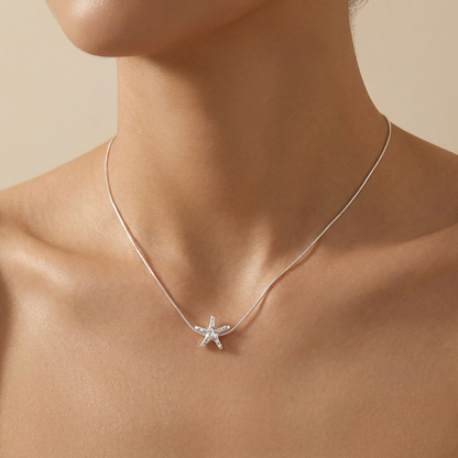 Starfish Pendant Necklace – 925 Sterling Silver