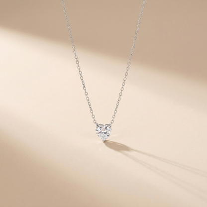 Heart Cut Solitaire Necklace – 925 Sterling Silver