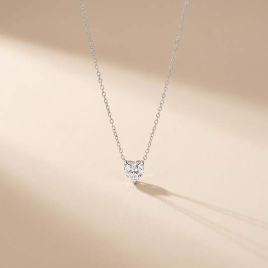 Heart Cut Solitaire Necklace – 925 Sterling Silver