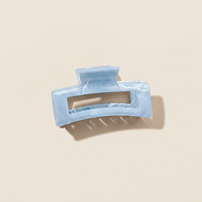 Pearlescent Baby Blue Hair Claw Clips – Elegant Marbled Acrylic Hair Accessories