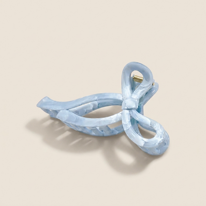 Pearlescent Baby Blue Hair Claw Clips – Elegant Marbled Acrylic Hair Accessories