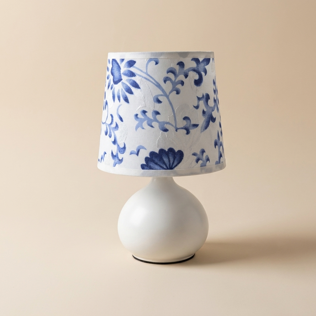 Floral blue and white table Lamp