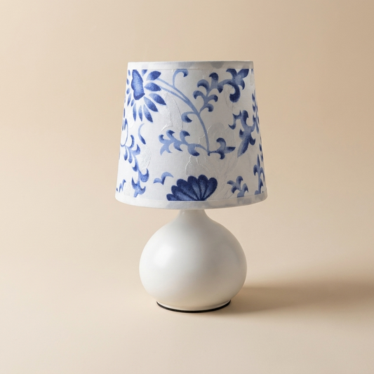 Floral blue and white table Lamp