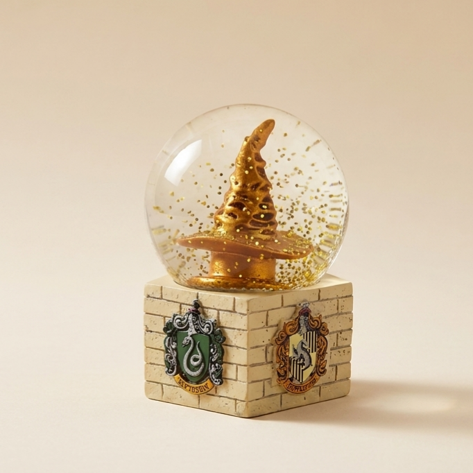 Harry Potter Sorting Hat 9cm Mini Snow Globe – Hogwarts Crests Base Desk Decor