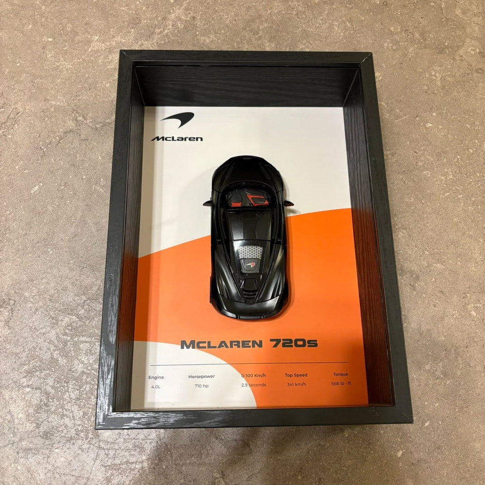 McLaren 720S 3D Shadow Box Wall Art - Black - 32cm x 23cm - Pinky Promise