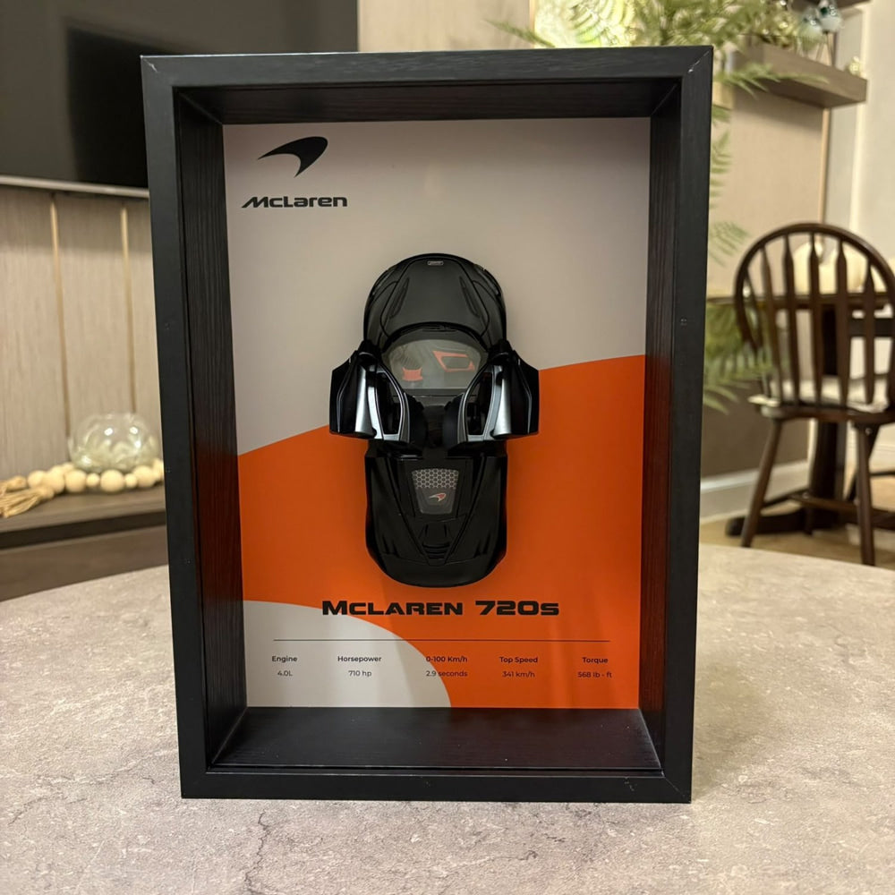 McLaren 720S 3D Shadow Box Wall Art - Black - 32cm x 23cm - Pinky Promise