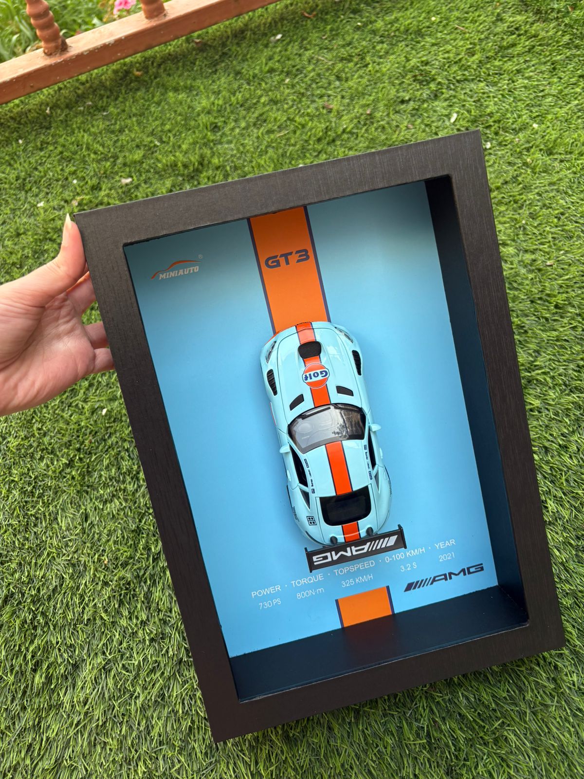 Mercedes - AMG GT3 – 3D Framed Diecast Wall Art (32cm x 23cm) - Close Up | Pinky Promise