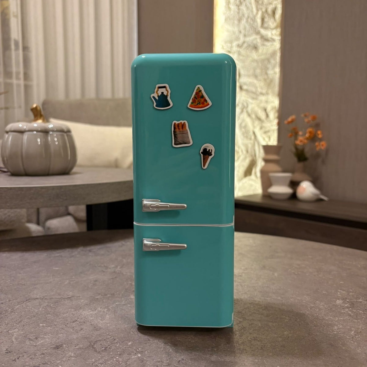 Miniature Light-Up Fridge & Food Figurine Ball Set - Pinky Promise