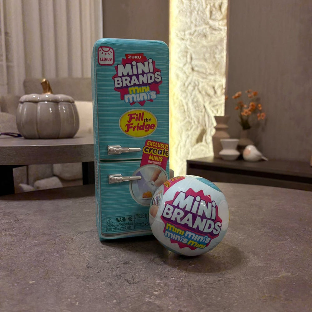 Miniature Light-Up Fridge & Food Figurine Ball Set - Pinky Promise
