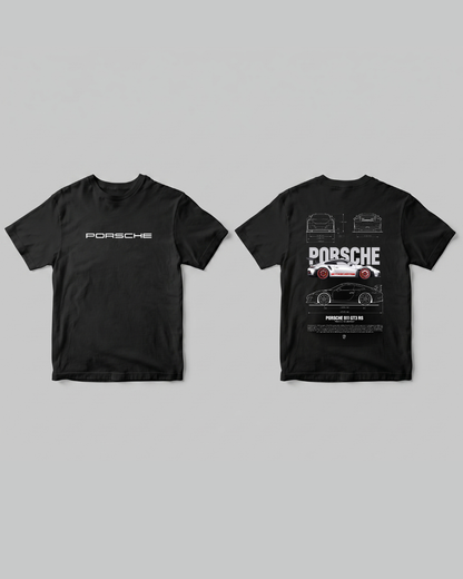 Porsche T-shirt - Front and back - Close Up | Pinky Promise