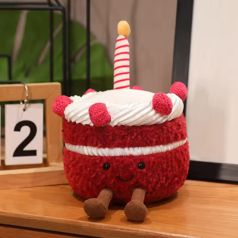 Buy Red velvet birthday cake plush toy - 18 cm at Pinky Promise