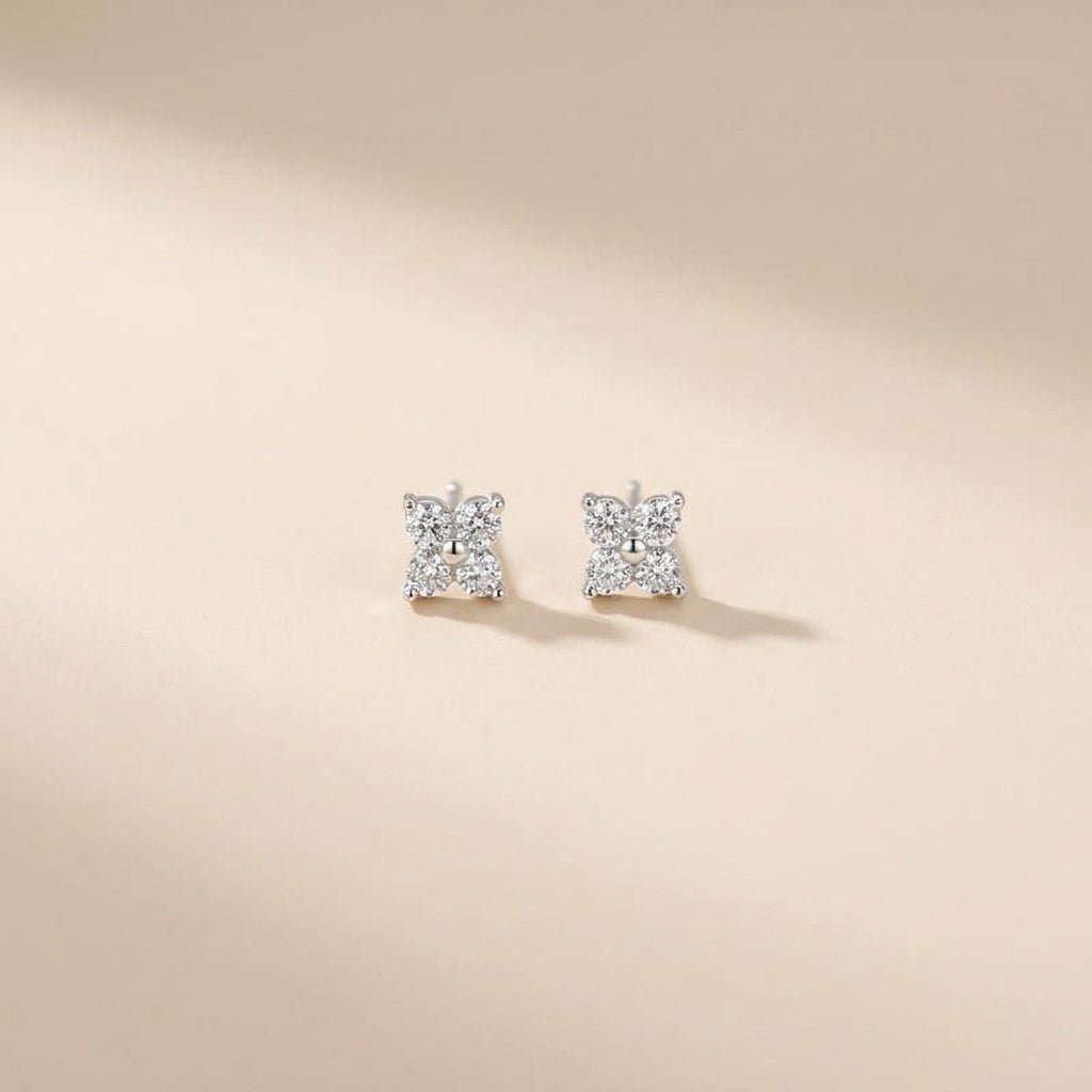 Buy Tiny Flower Cluster Stud Earrings - 925 Sterling Silver at Pinky Promise