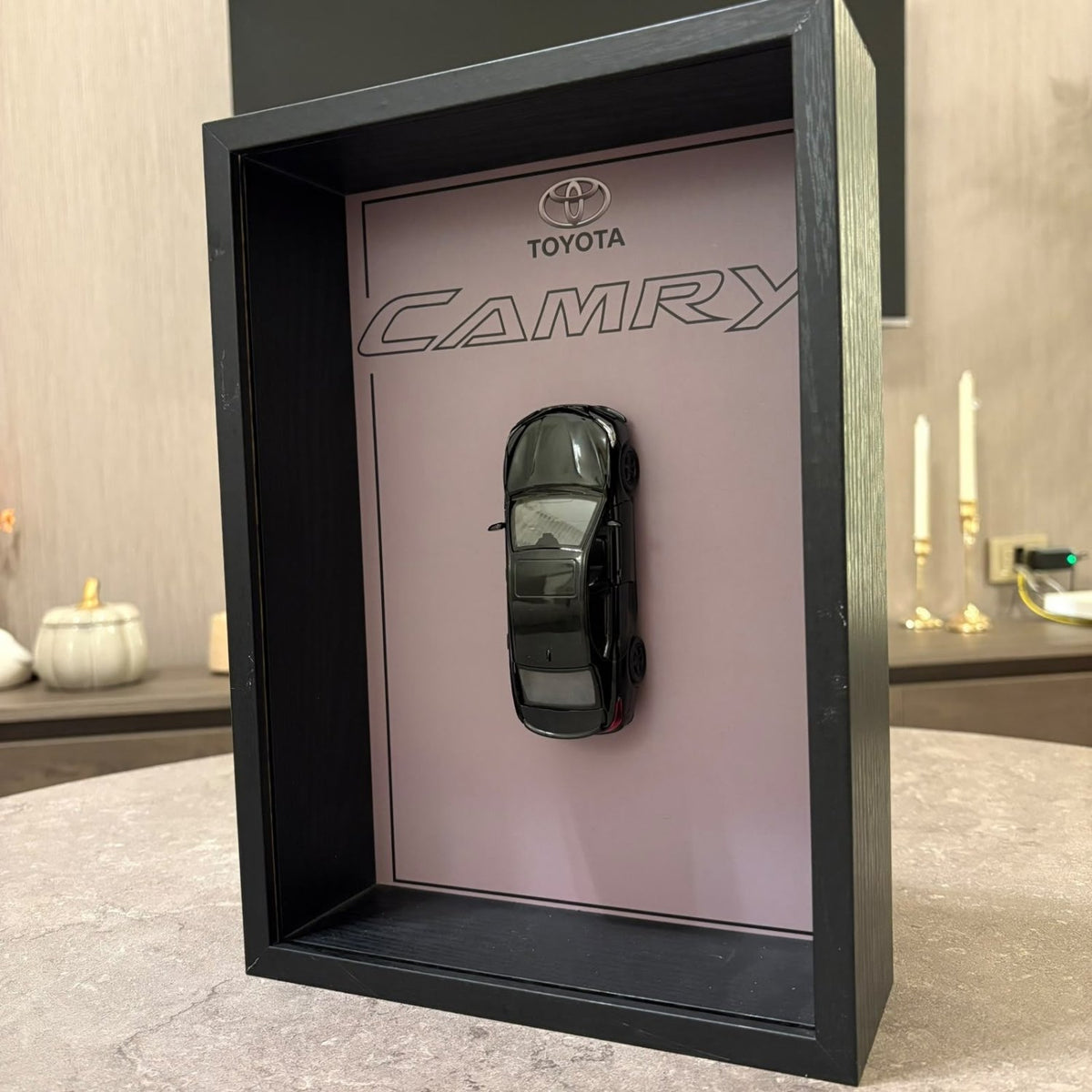 Toyota Camry 3D Shadow Box Wall Art - Black - 32cm x 23cm - Pinky Promise