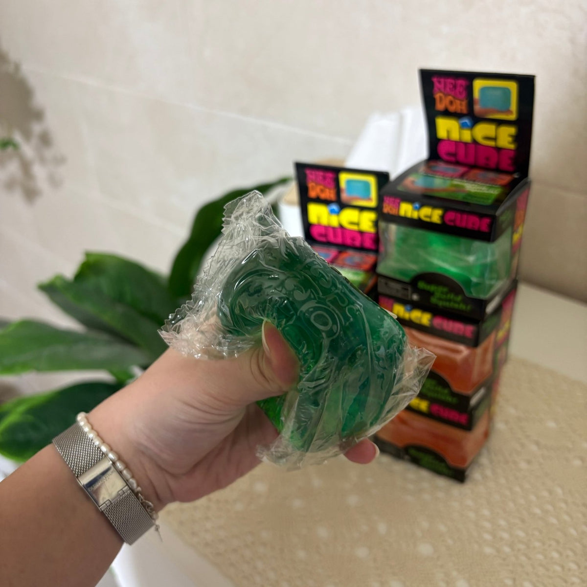 Translucent Squishy Ice Cube Fidget Toy | Stress & Anxiety Relief Sensory Cube - Pinky Promise